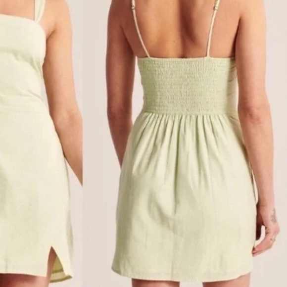 Abercrombie Linen Green Mini Dress - Picture 2 of 4